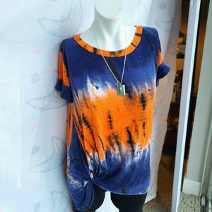 Tie Dye knotted front shirt